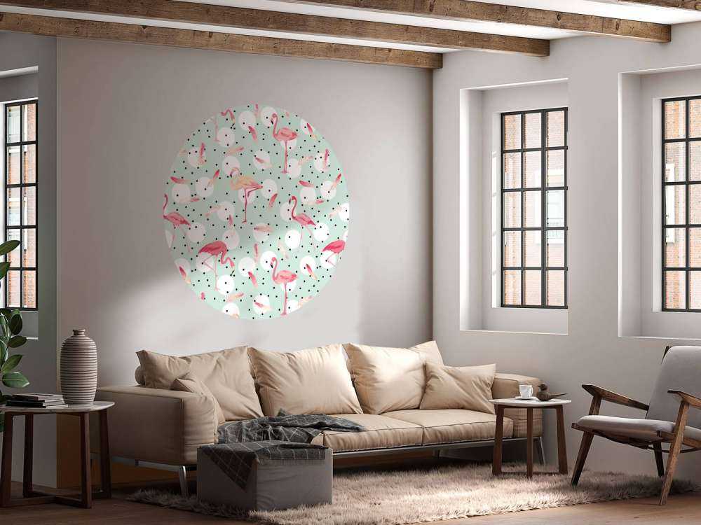 Flamingos and feathers