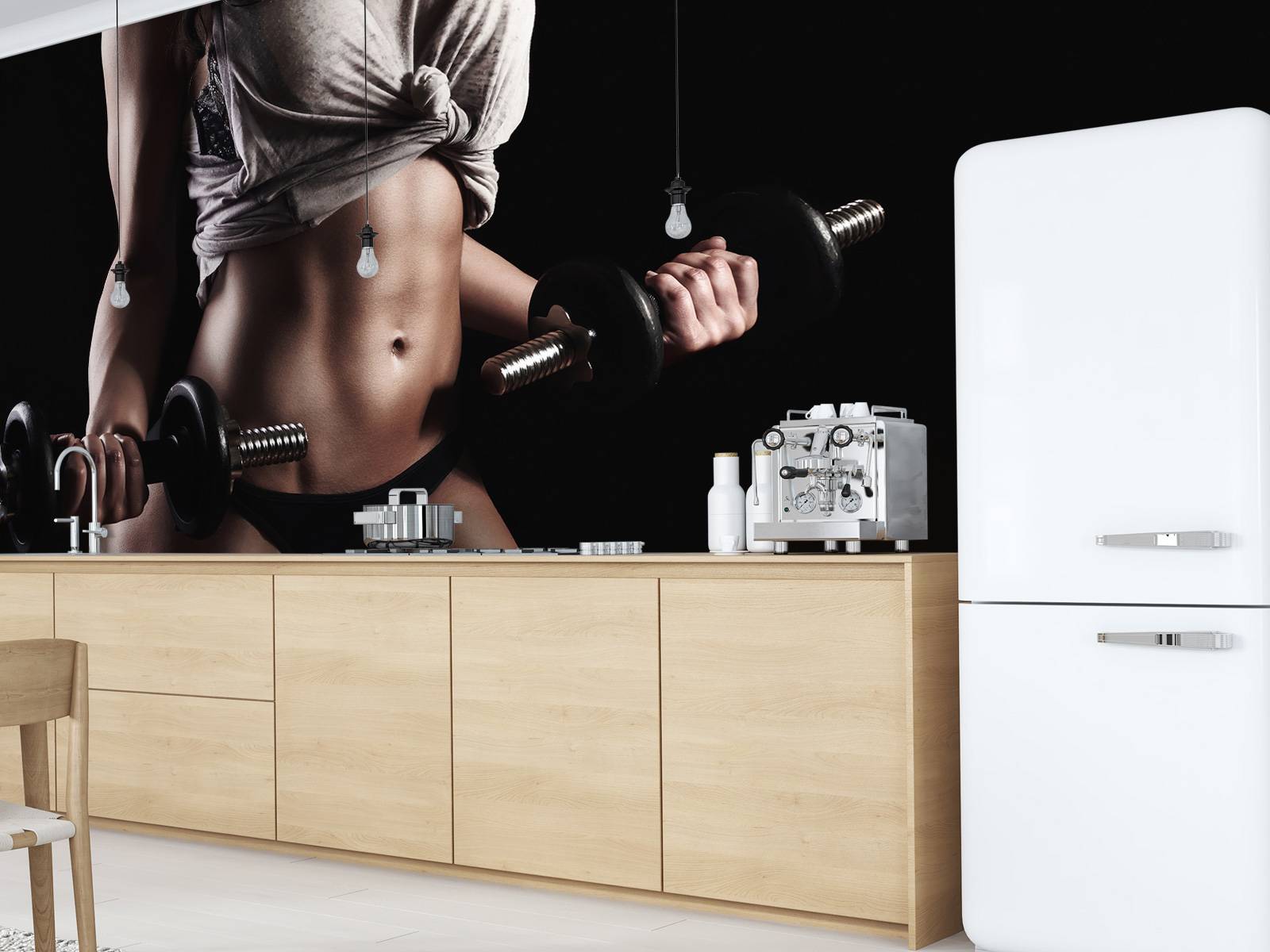 Woman with abdominal muscles