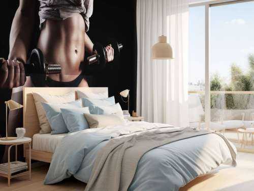Woman with abdominal muscles
