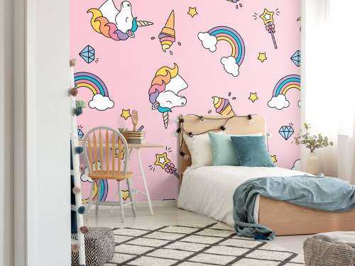 Colourful unicorn pattern