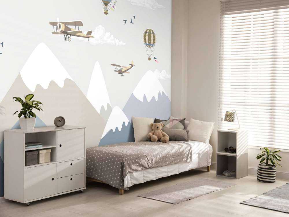 Mountains with balloons