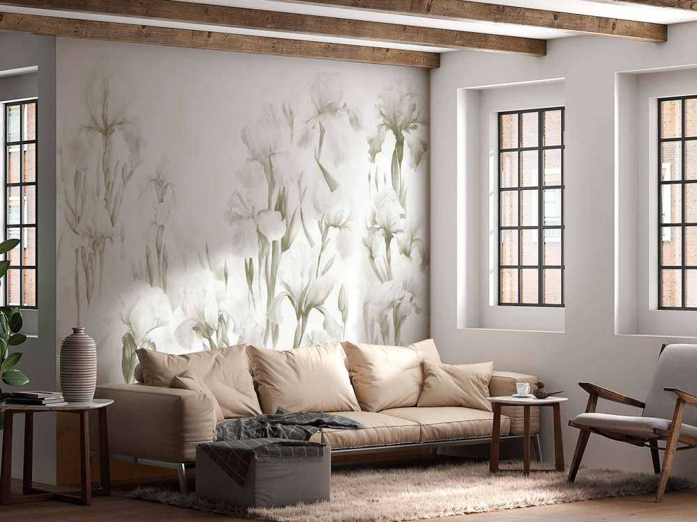 Irises dance in seamless light sepia.