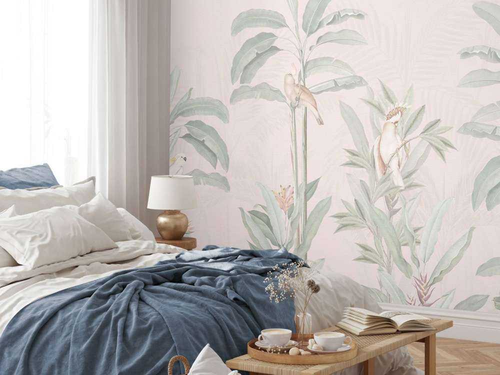 Vintage Jungle Landscape - blush pink