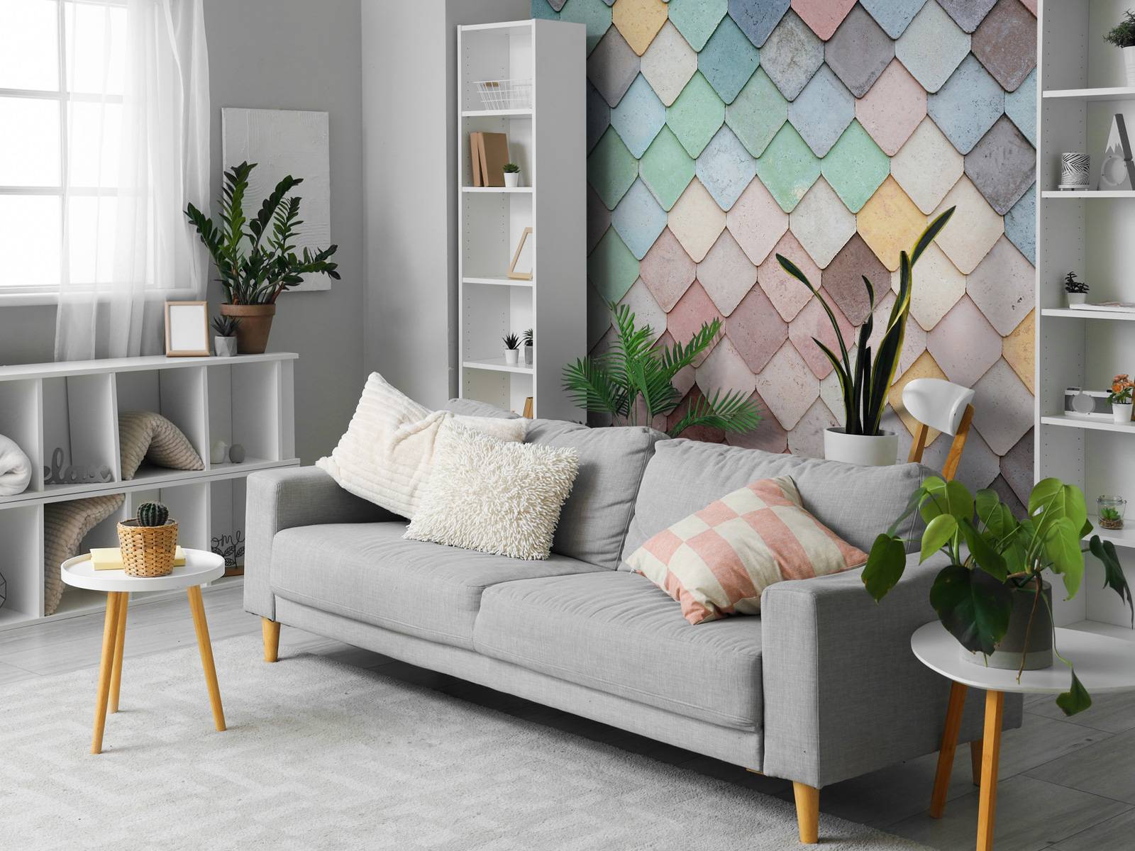Pastel colored tiles