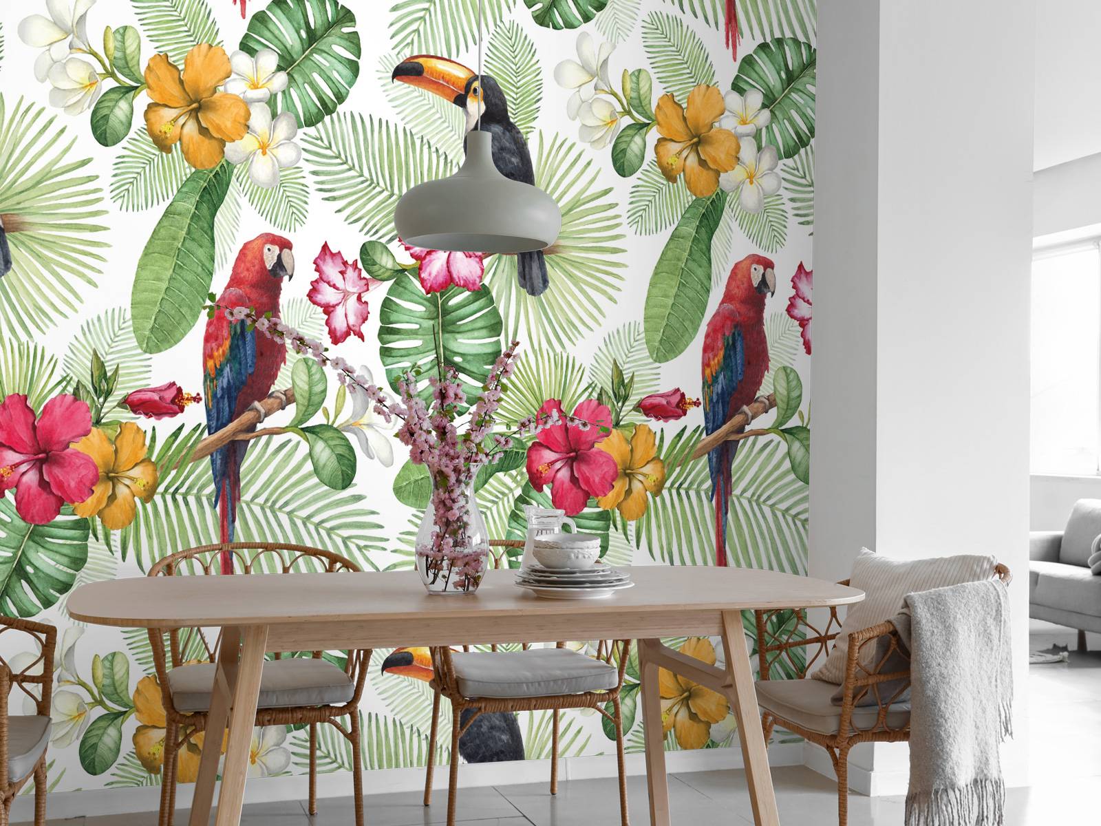 Toucan and parrot