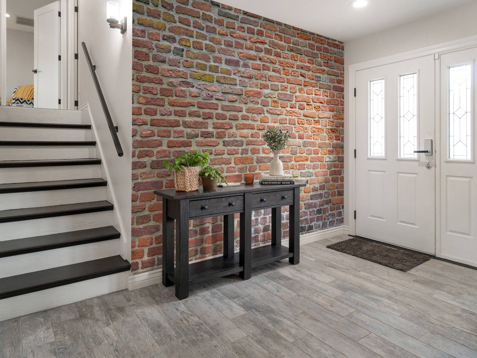 Wall with big and small bricks