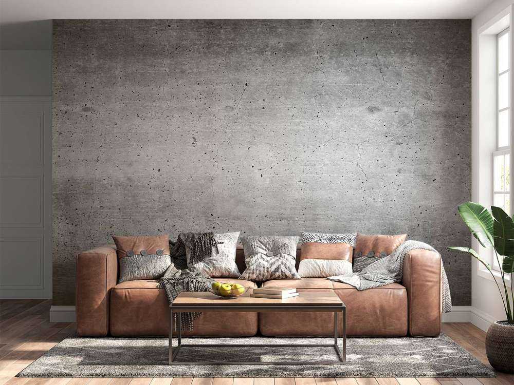 Donkergrijs betonnen muur