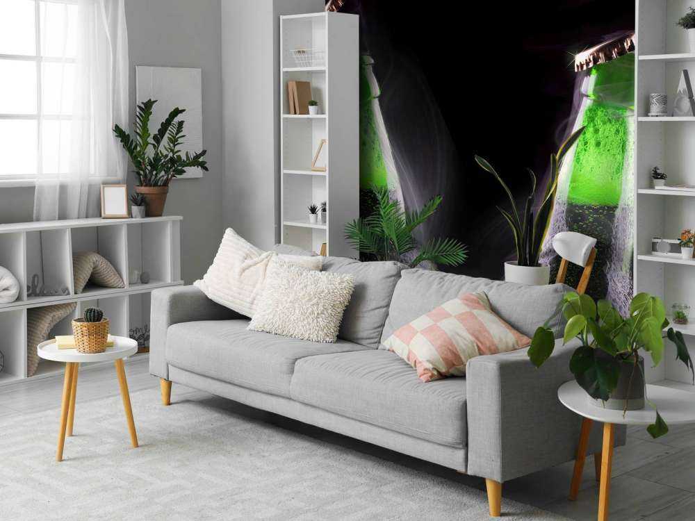 Groene bierflesjes in ijs