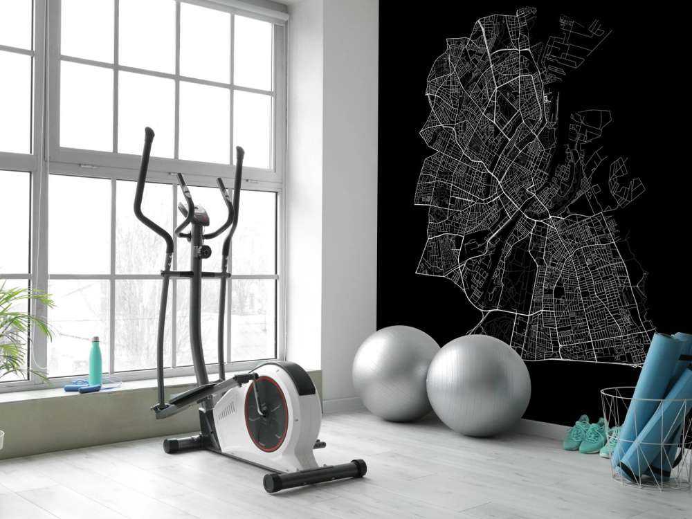 Plattegrond van Kopenhagen, zwart