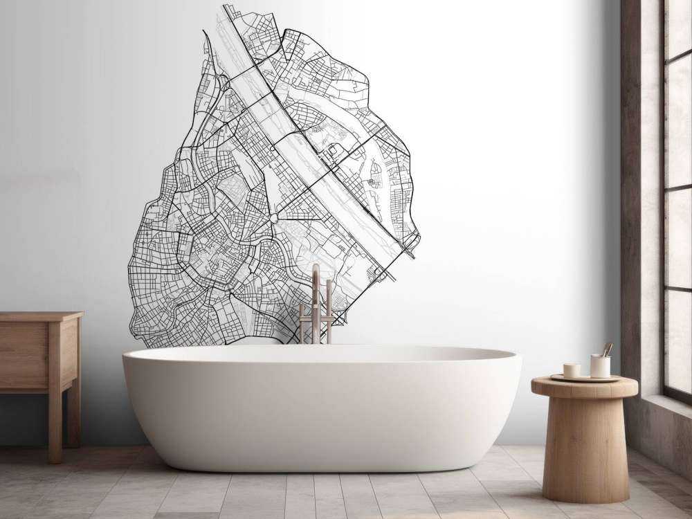 Plattegrond van Wenen centrum, wit