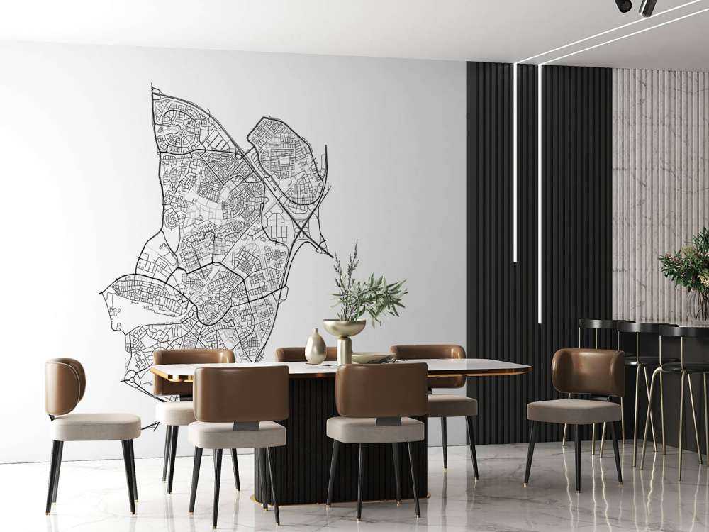 Plattegrond van Amersfoort, wit