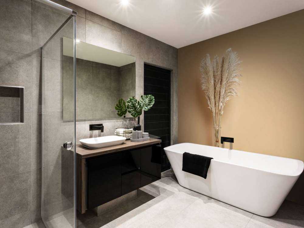 Minimalistische plant op bruin achtergrond