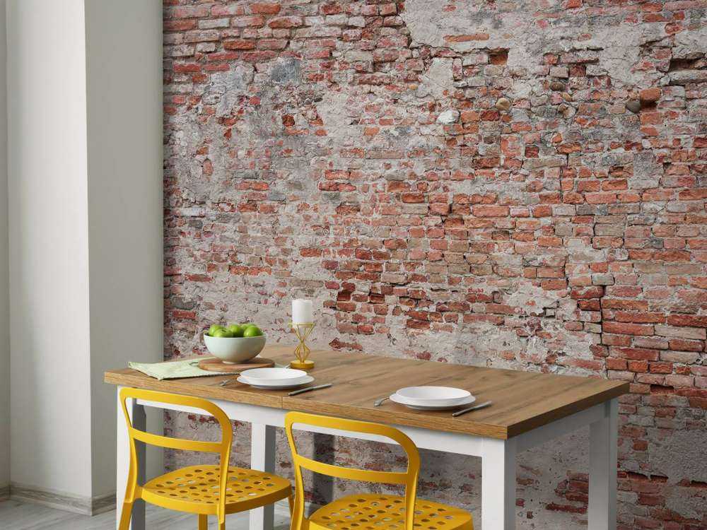 Crumbling brick wall