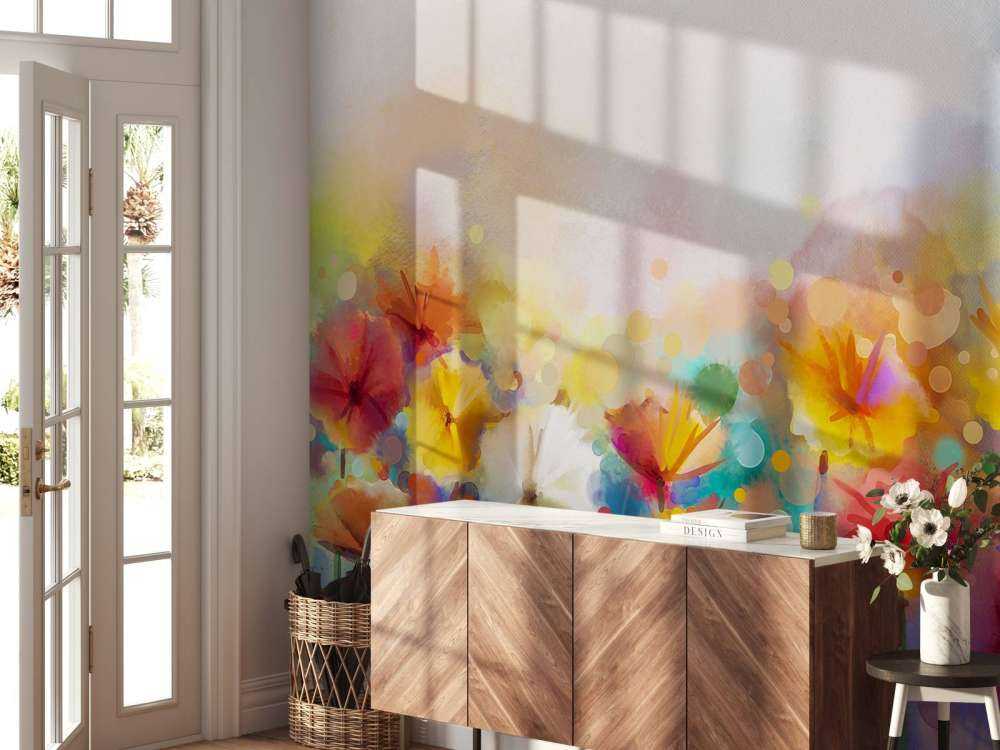 Gekleurde aquarel bloemen