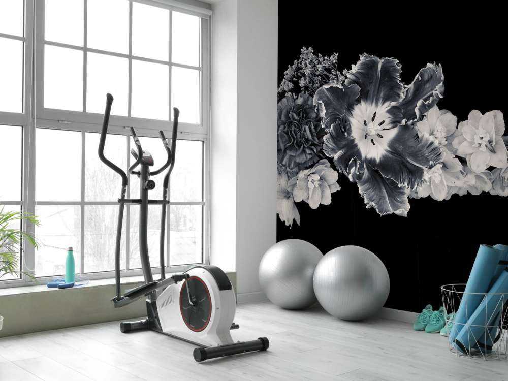 Zwart-wit bloemen boeket