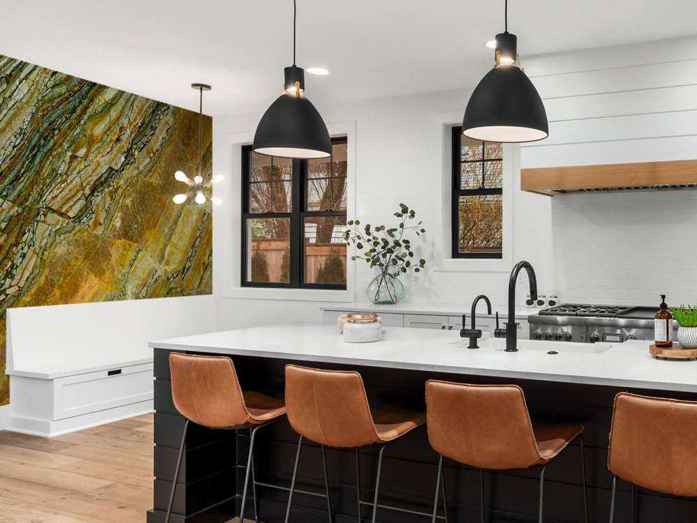 Coloured broken marble