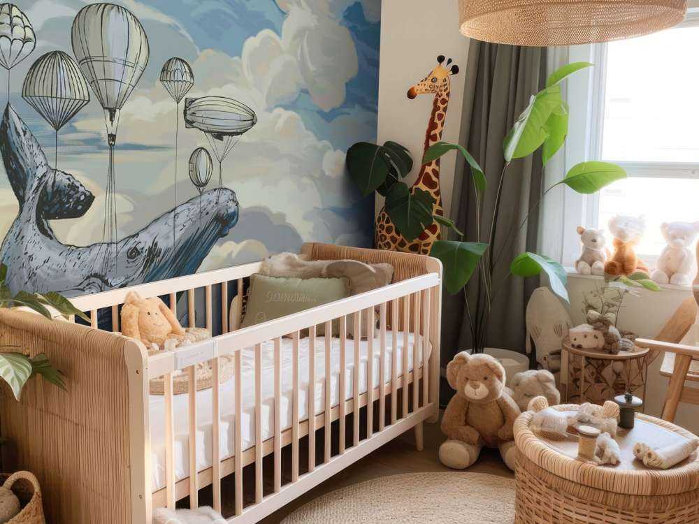 Hot air balloons with a whale