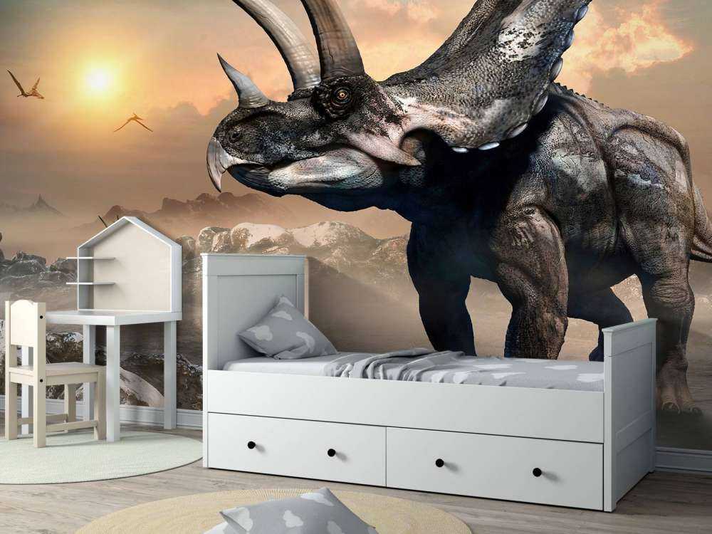 Dinosaur in the morning fog