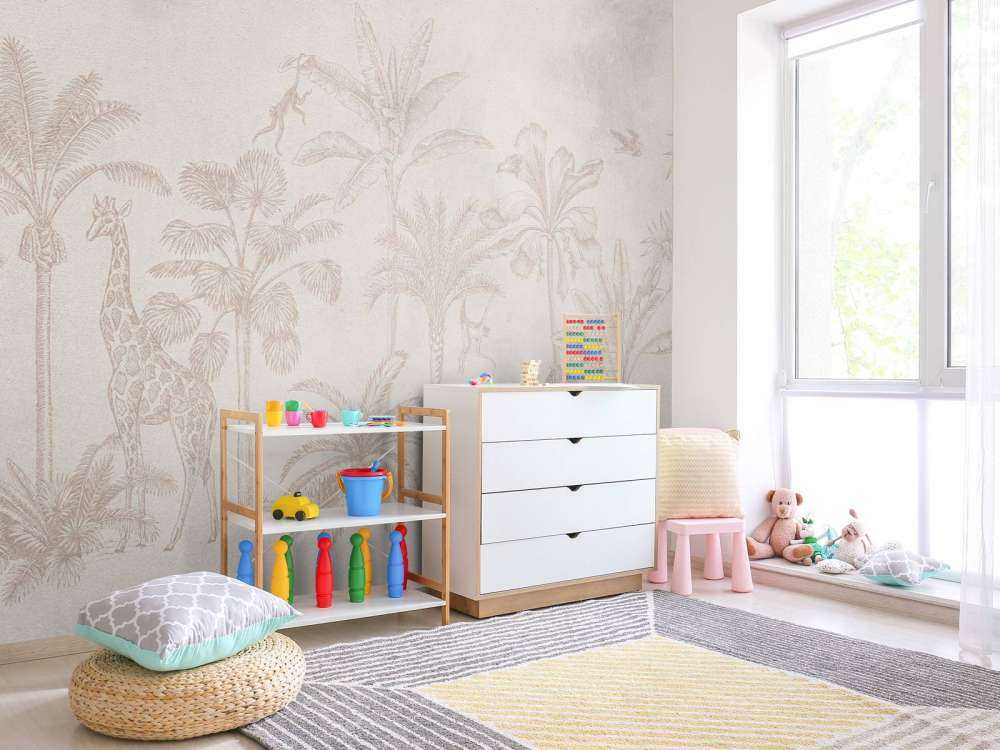 Tropical animal jungle taupe