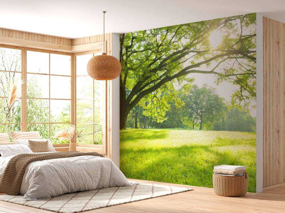 Beautiful tree with green grass