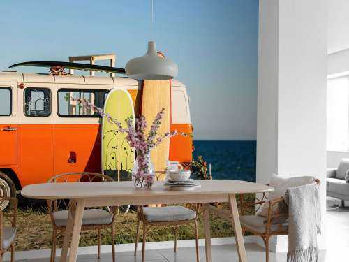 Bus with surfboard