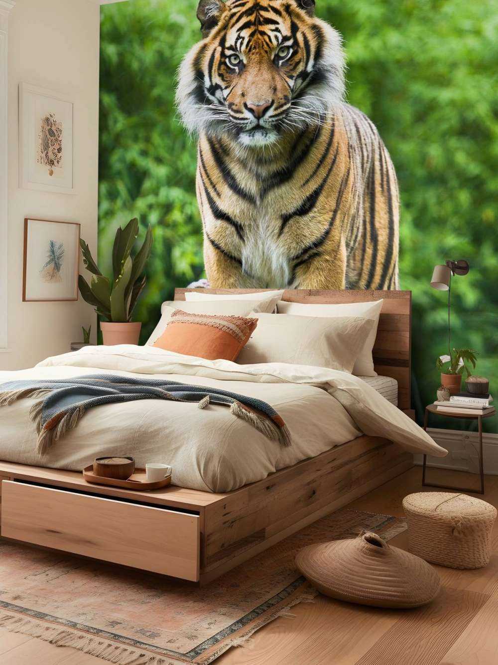 Tiger standing on a stone