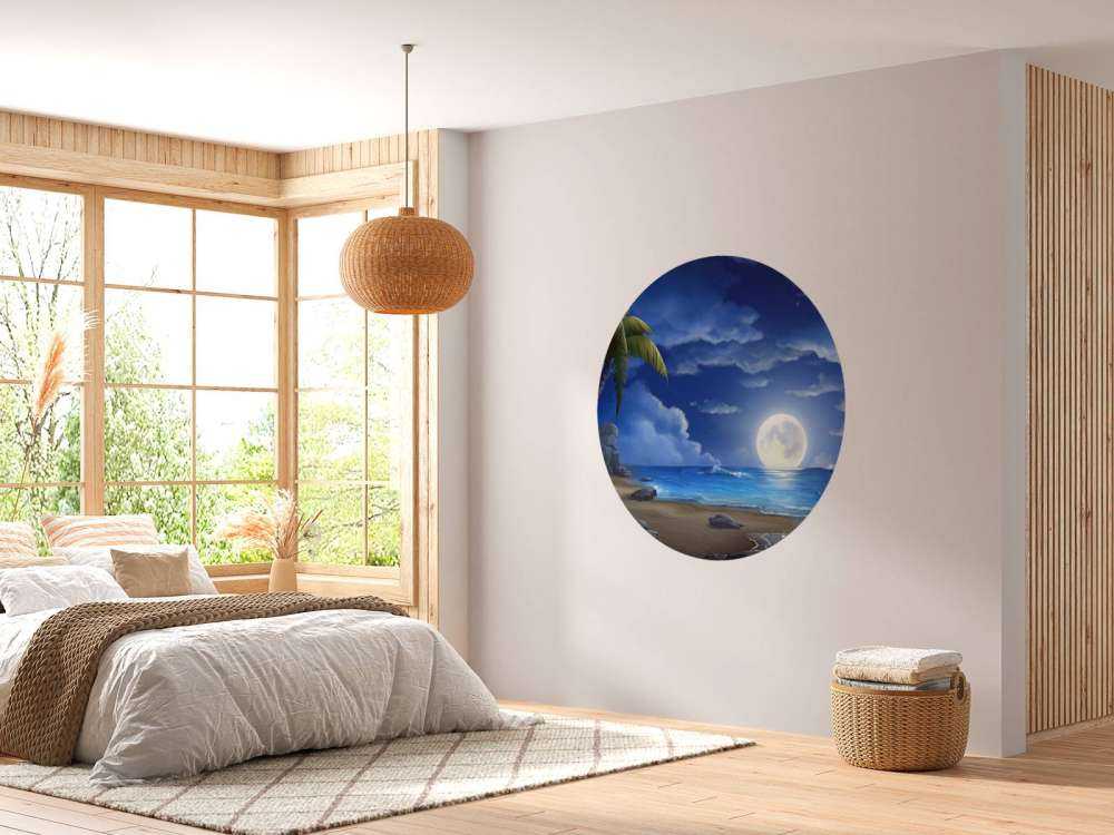 Beautiful beach at night