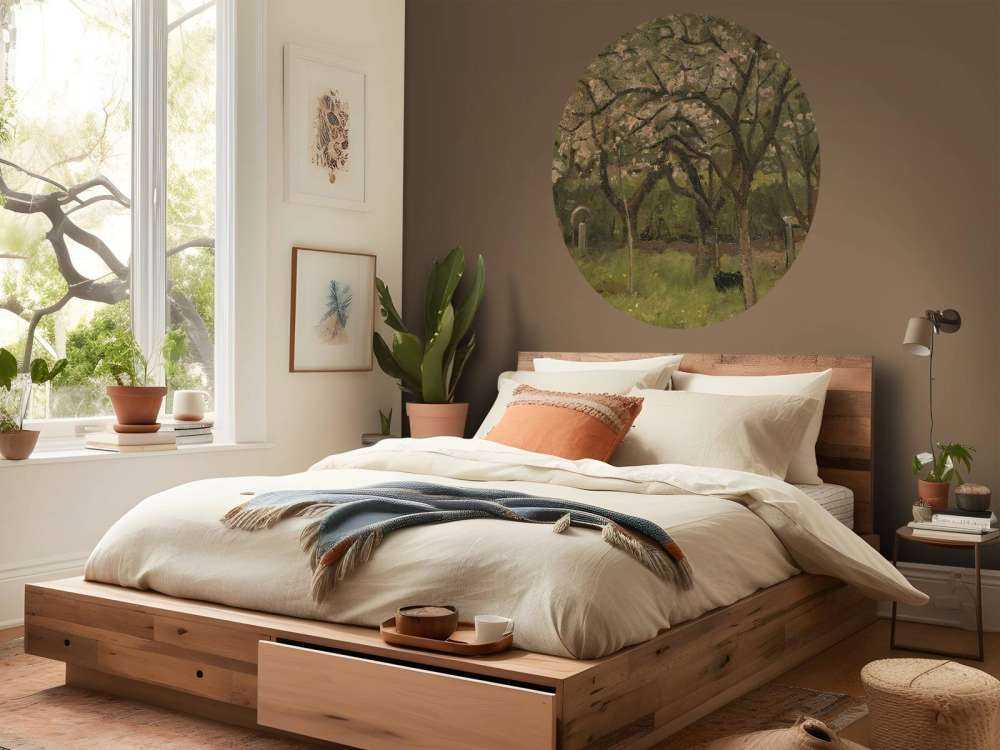 Flowering tree in an orchard