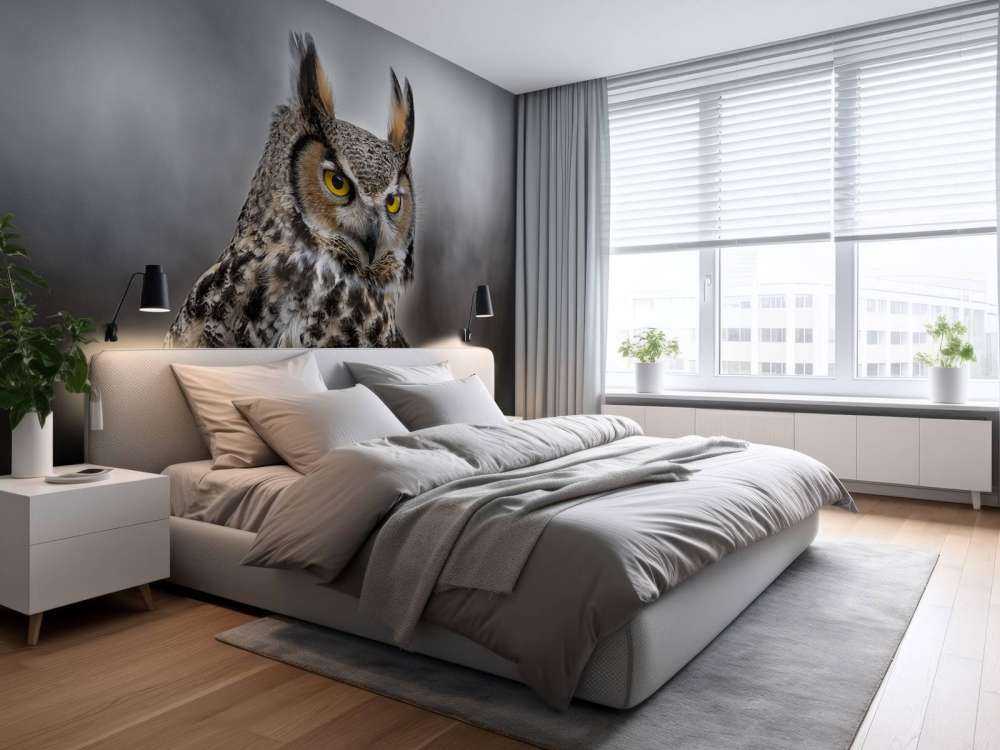 Brown feathered owl
