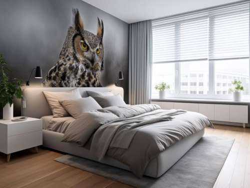 Brown feathered owl