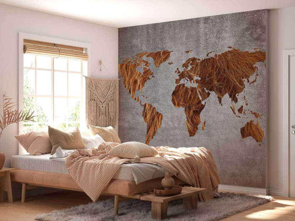 World map with texture
