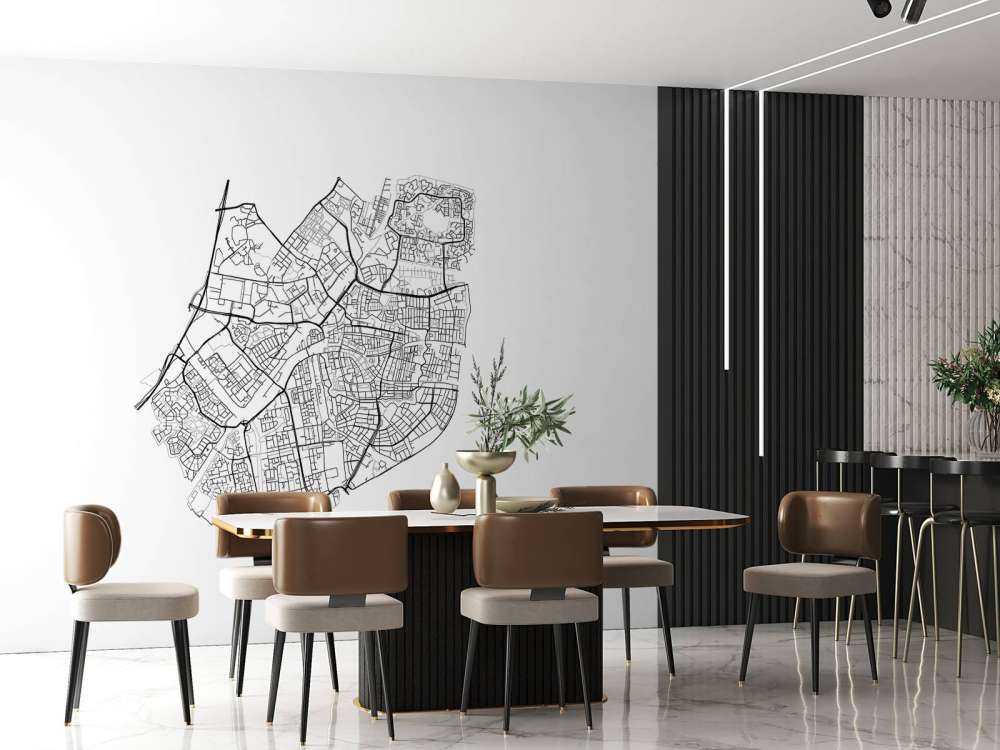 Map of Leiden, white