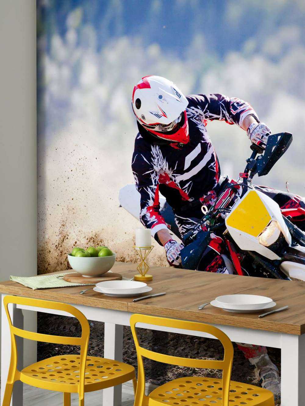 Cross bike in the bend