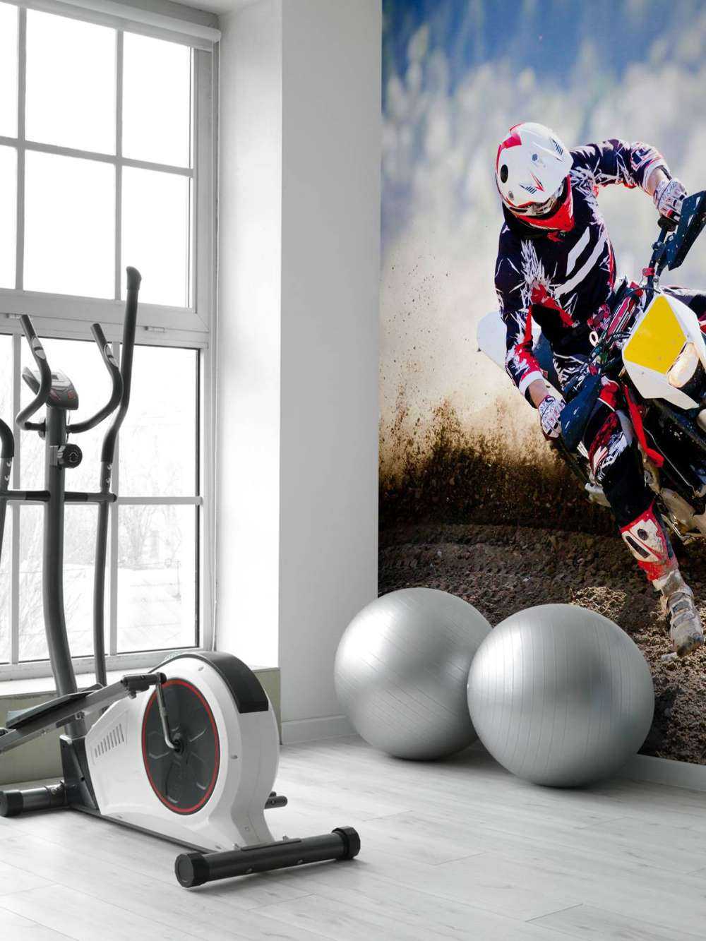 Cross bike in the bend