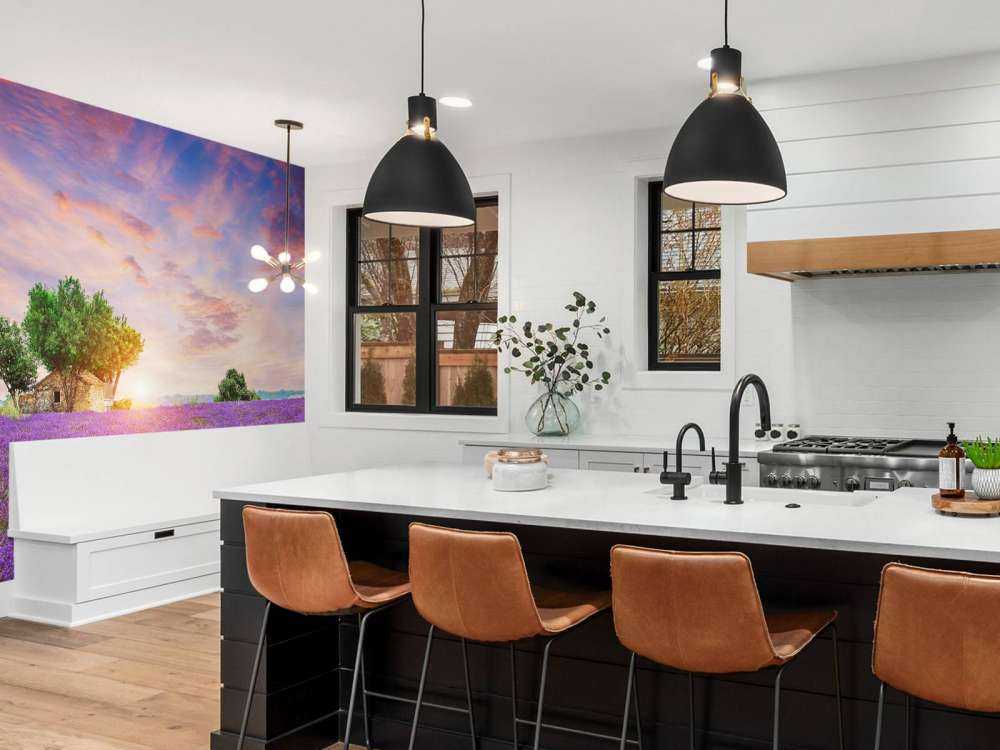 Lavender field during sunrise