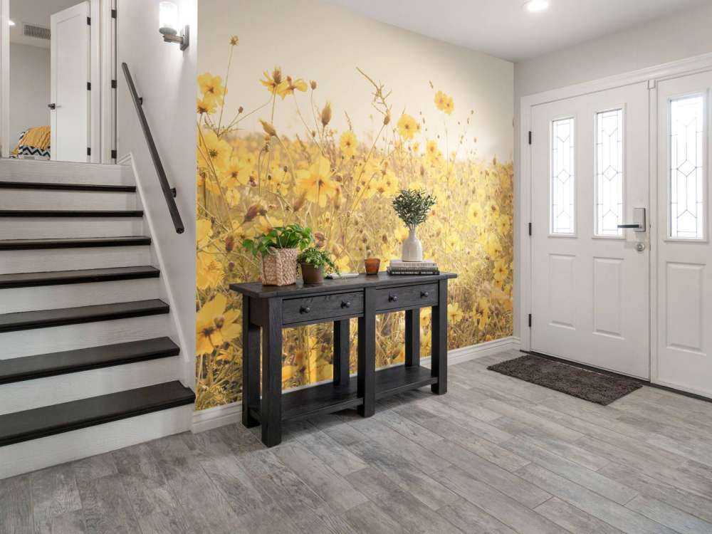 Yellow flowers with vintage look