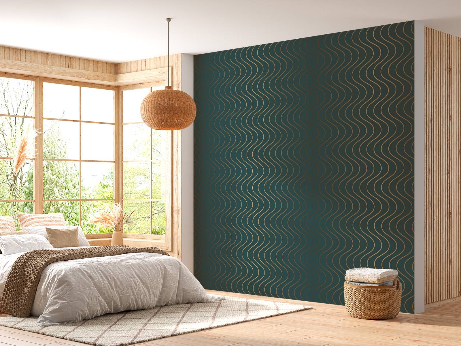 Wavy teal pattern