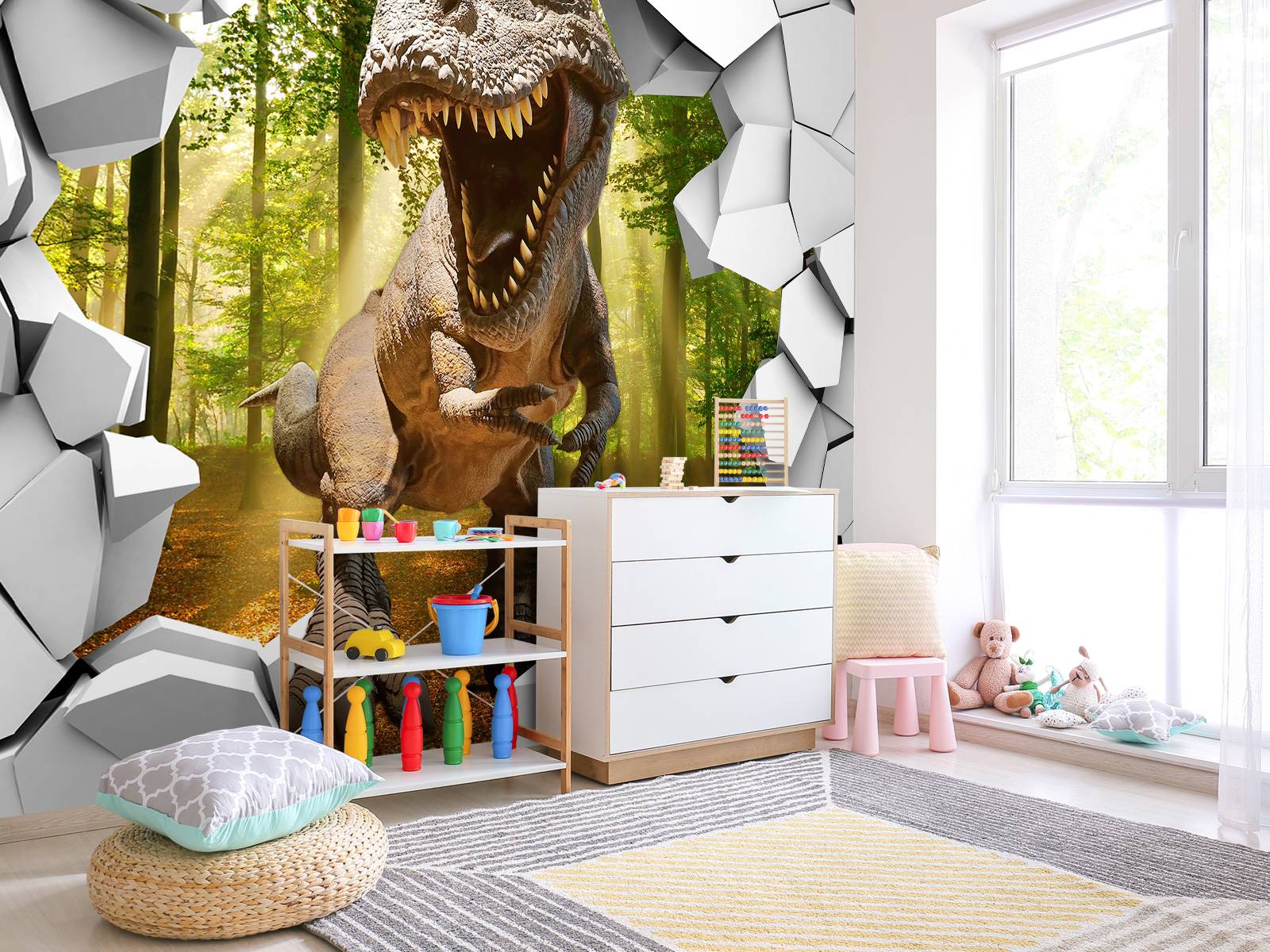 Dino in a wall