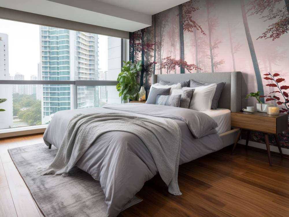 Red forest landscape