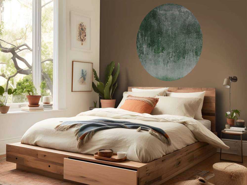 Old weathered green wall