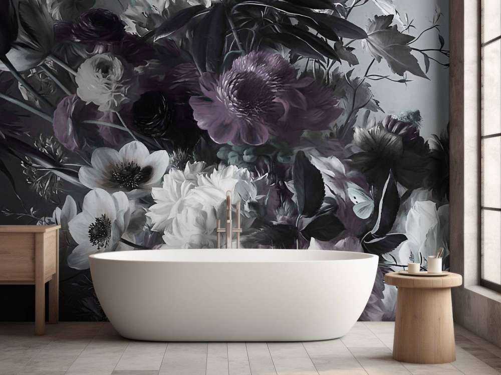 Big bouquet with purple anemones