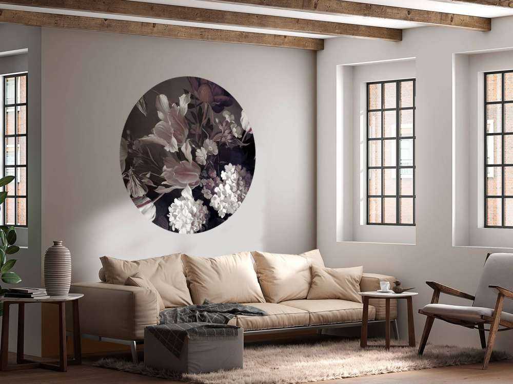 Bouquet with purple tulips