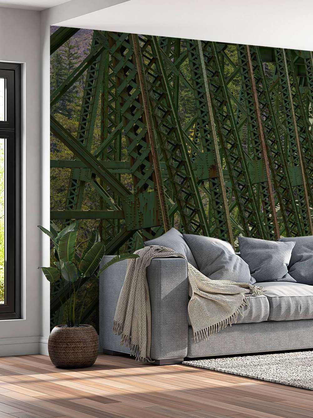 Steel structure old railway bridge