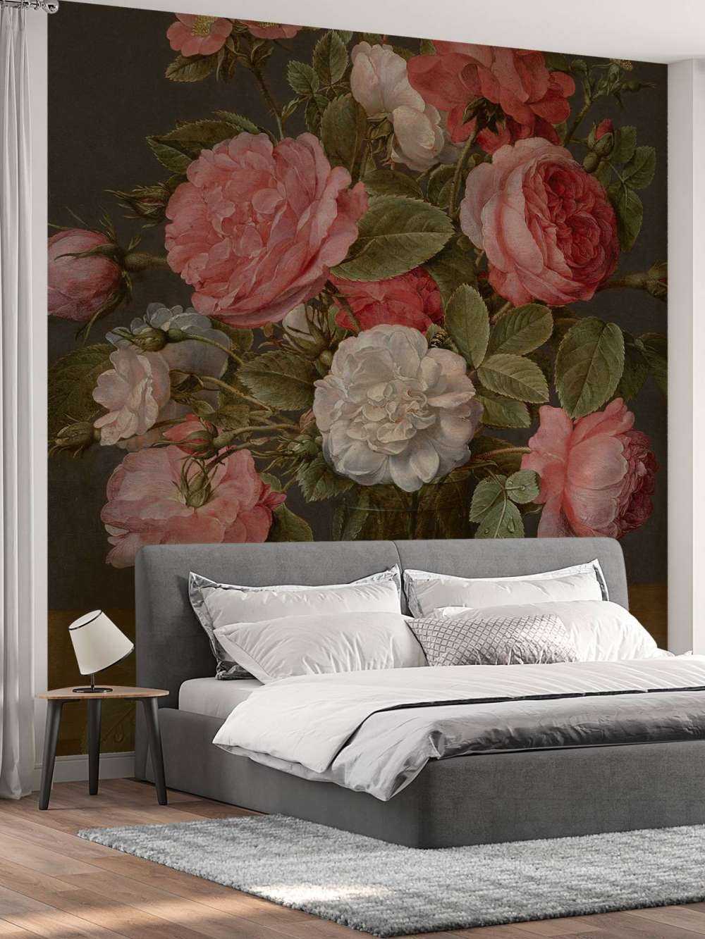 Roses in a glass vase