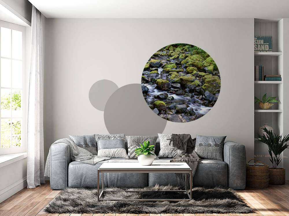 Running water with boulders