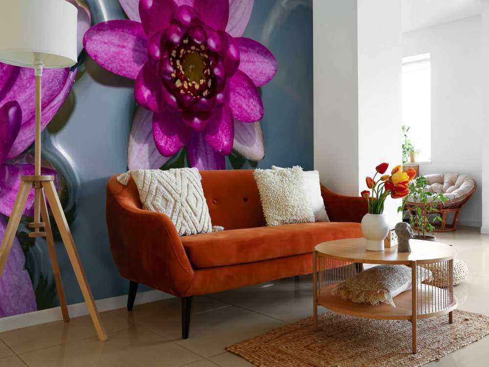 Pink lotus flower in the water