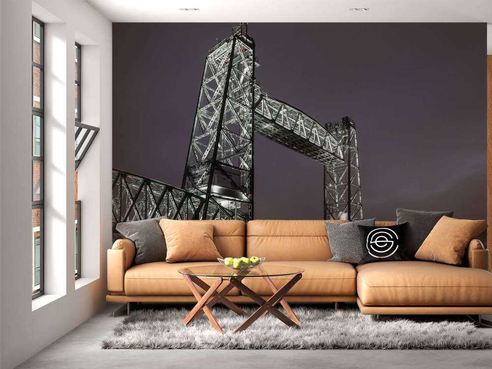 Former railroad bridge De Hef in Rotterdam in color