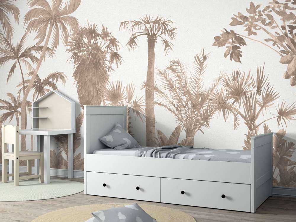Jungle theme in taupe