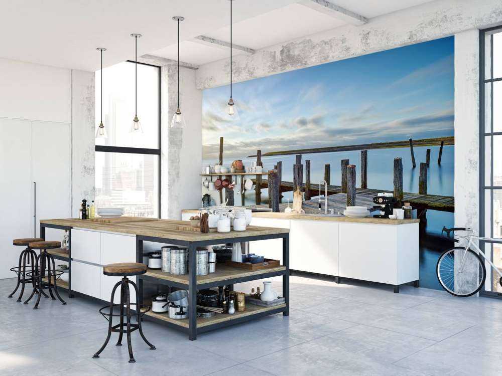 Wooden jetty at sunrise