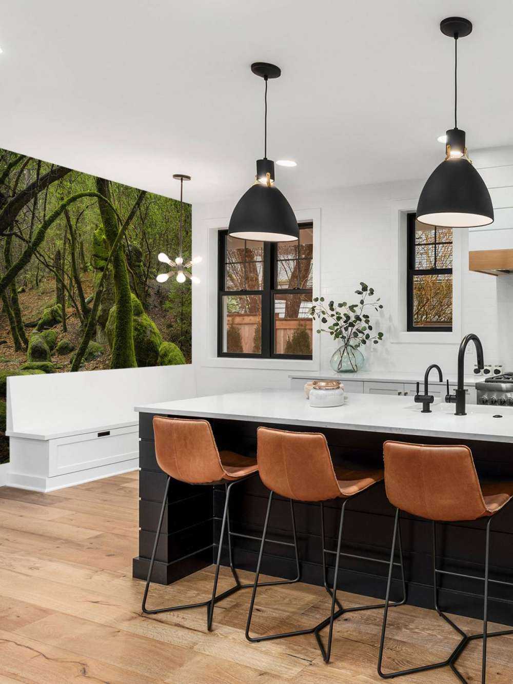 Trees and moss stones